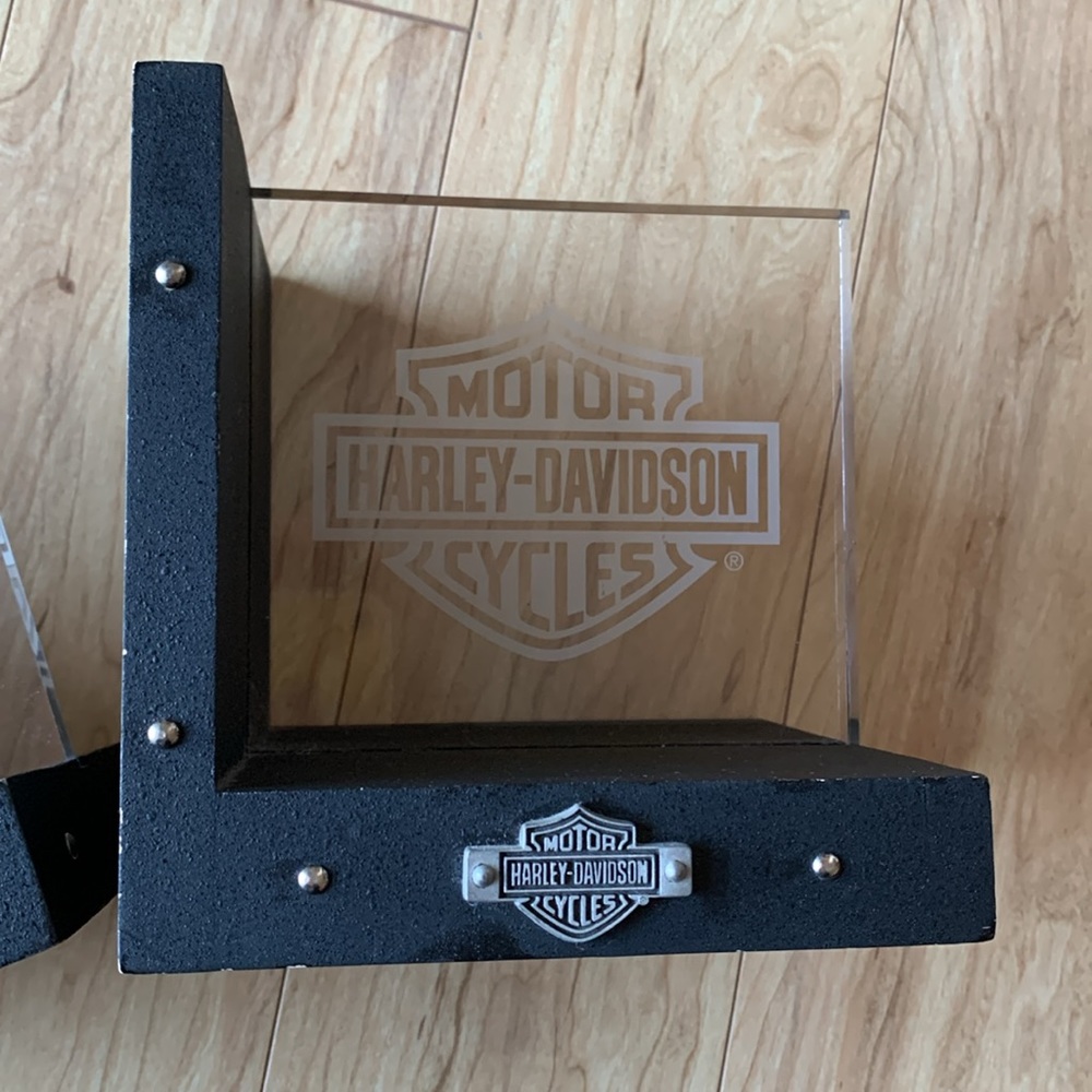 Harley Davidson set of bookends black and acrylic design - Picture 6 of 14